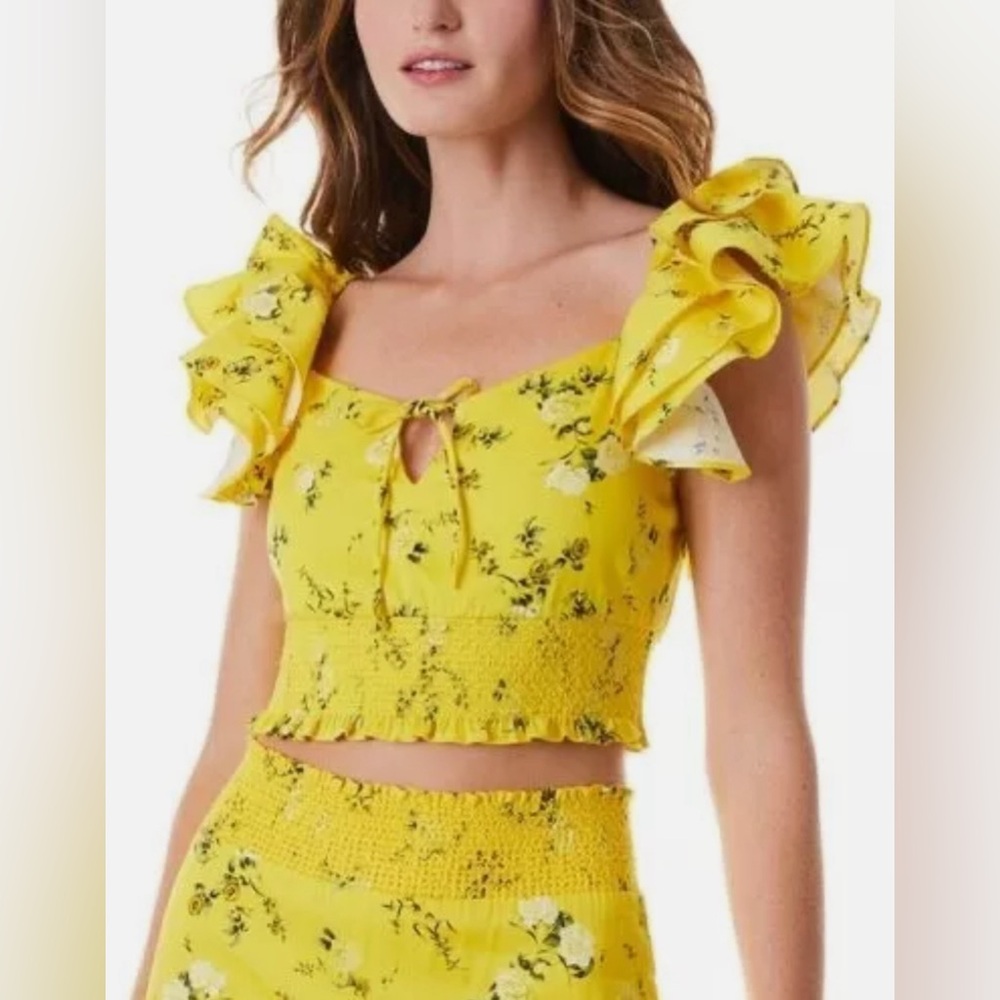 Alice + Olivia - Shanae Cropped Floral Top